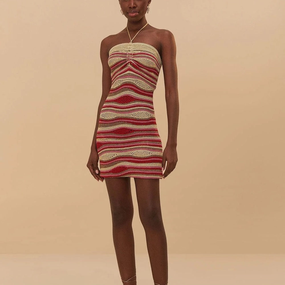 NEW Farm Rio Mixed Waves Sleeveless Knit Mini Dress